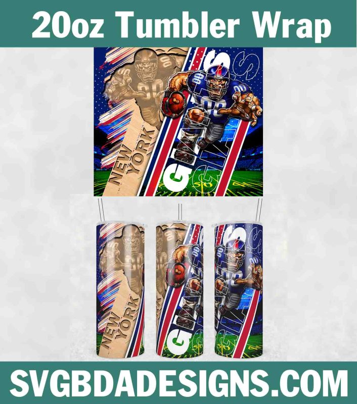 New York Giants Wood Mascot Tumbler Wrap, NFL Template 20oz, Giants Wood Mascot Tumbler, NFL Tumbler Template, Sport Tumbler 20oz PNG