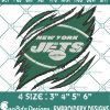 New York Jets Ripped Claw Embroidery, NFL Ripped Claw Embroidered, Jets Embroidery Designs, Jets Ripped Claw Embroidered, NFL Logo Embroidery