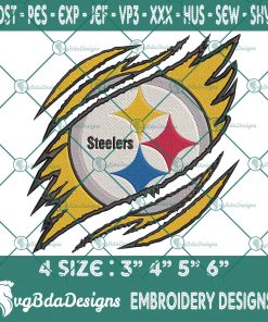 Pittsburgh Steelers Ripped Claw Embroidery, NFL Ripped Claw Embroidered, Steelers Embroidery Designs, Steelers Ripped Claw Embroidered, NFL Logo Embroidery