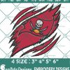 Tampa Bay Buccaneers Ripped Claw Embroidery, NFL Ripped Claw Embroidered, Buccaneers Ripped Claw Embroidery Designs, Buccaneers Ripped Claw Embroidered, NFL Logo Embroidery