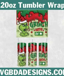 3D Inflated Christmas Grinch Mode Tumbler Wrap PNG, Christmas 3D Tumbler Wrap, Grinch Mode Tumbler PNG, Christmas Grinch Mode Tumbler