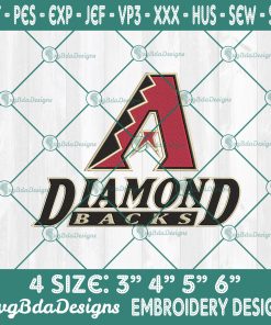 Arizona Diamondbacks Baseball Embroidery Designs, MLB Logo Embroidered