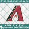 Arizona Diamondbacks Embroidery Designs, MLB Logo Embroidered, Diamonbacks Baseball Embroidery Designs, MLB Baseball Logo Embroidery Designs