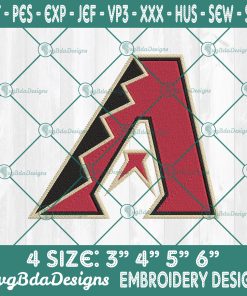 Arizona Diamondbacks Embroidery Designs, MLB Logo Embroidered