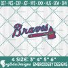 Atlanta Braves Logo Embroidery Designs, MLB Logo Embroidered, Braves Embroidery Designs, Baseball Embroidery Designs, MLB Baseball Logo Embroidery Designs