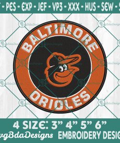 Baltimore Orioles Logo Embroidery Designs, MLB Logo Embroidered
