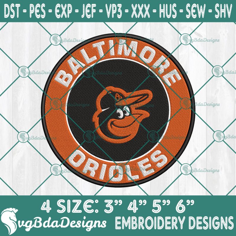 Baltimore Orioles Logo Embroidery Designs, MLB Logo Embroidered, Orioles Baseball Embroidery Designs, Baseball Embroidery Designs, MLB Baseball Logo Embroidery Designs