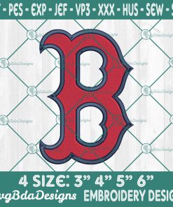 Boston Redsox Embroidery Designs, MLB Logo Embroidered