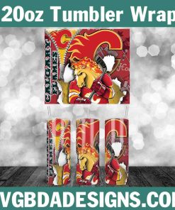 Calgary Flames Tumbler Template 20oz, 20oz NHL Tumbler Wrap