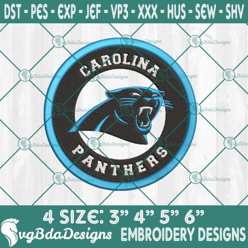 Carolina Panthers Logo Embroidery Designs, NFL Team Logo Embroidered, Panthers Football Embroidery Designs, Football Team Embroidered, NFL Logo Embroidery