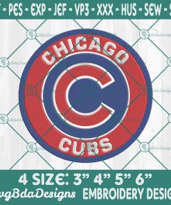 Chicago Cubs Logo Embroidery Designs, MLB Logo Embroidered