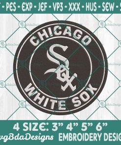 Chicago White Sox Embroidery Designs Machine, MLB Logo Embroidered
