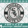 Chicago White Sox Logo Embroidery Designs, MLB Logo Embroidered, White Sox Baseball Embroidery Designs, MLB Embroidery Designs, MLB Baseball Logo Embroidery