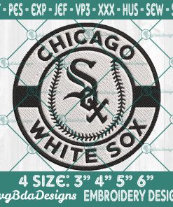 Chicago White Sox Logo Embroidery Designs, MLB Logo Embroidered, White Sox Baseball Embroidery Designs, MLB Embroidery Designs, MLB Baseball Logo Embroidery