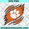 Clemson Tigers Logo Ripped Claw SVG, NCAA Mascot University College Svg, NCAA Ripped Claw Svg, NCAA Logo SVG, Clemson Tigers Svg