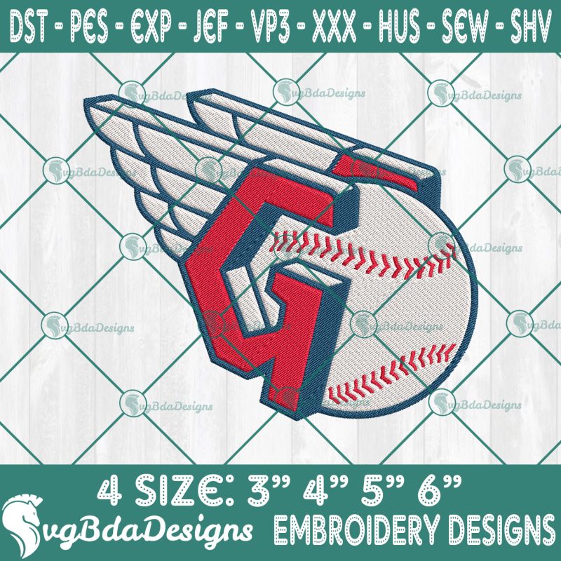 Cleveland Guardians Embroidery Designs, MLB Logo Embroidered, Guardians MLB Embroidered Designs, MLB Embroidery Designs, MLB Baseball Logo Embroidery