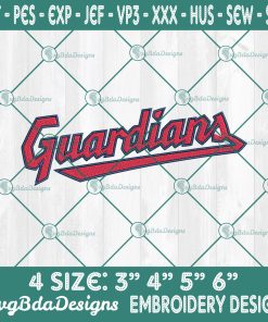 Cleveland Guardians Logo Embroidery Designs, MLB Logo Embroidered