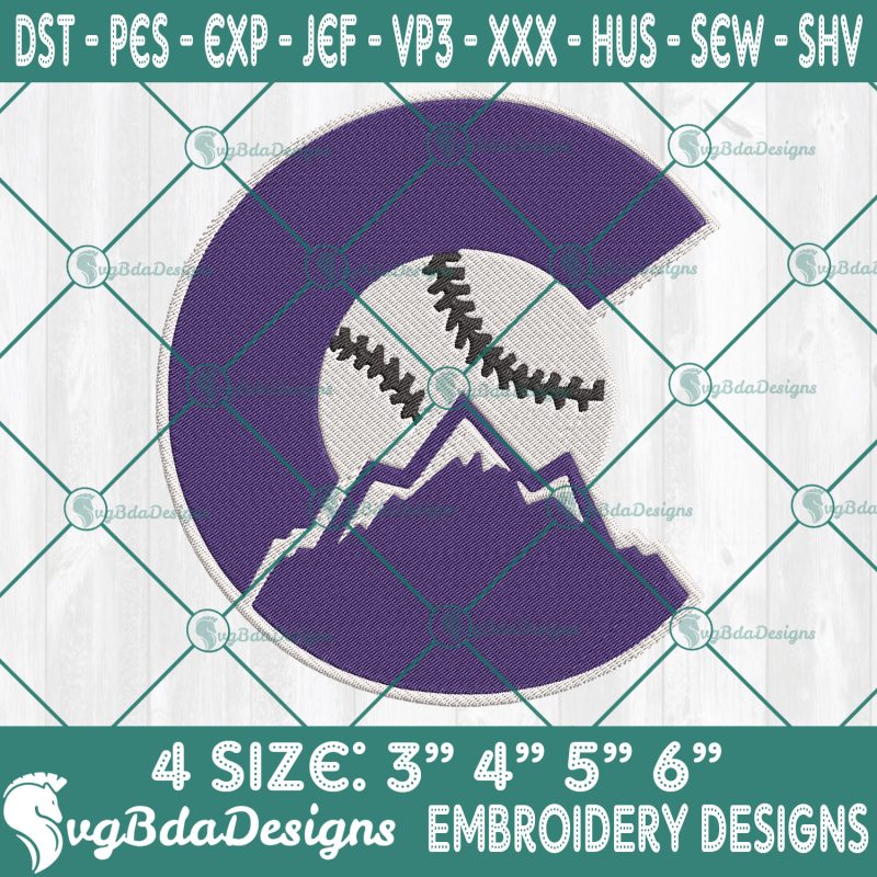 Colorado Rockies Baseball Embroidery Designs, MLB Logo Embroidered, Rockies MLB Embroidered Designs, MLB Embroidery Designs, MLB Baseball Logo Embroidery