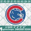 Cubs Mascot Embroidery Designs, MLB Logo Embroidered, Cubs Baseball Embroidery Designs, MLB Embroidery Designs, MLB Baseball Logo Embroidery