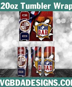 Dad Washington Football Tumbler Wrap, NFL 20oz Tumbler Wrap, Father Football Template Wrap, Washington Football Tumbler Wrap