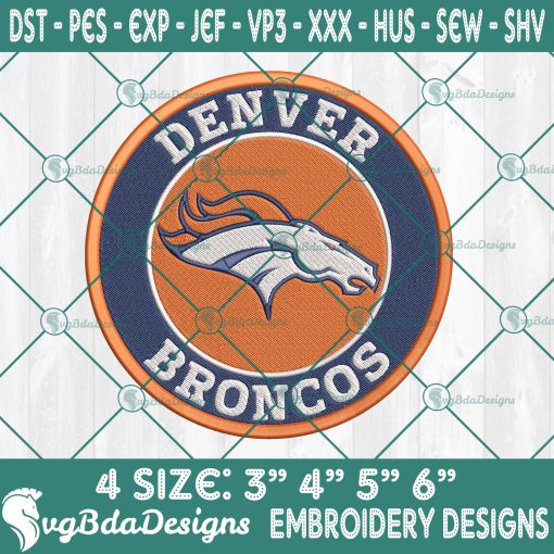 Denver Broncos Logo Embroidery Designs, NFL Team Logo Embroidered, Broncos Football Embroidery Designs, Football Team Embroidered, NFL Logo Embroidery