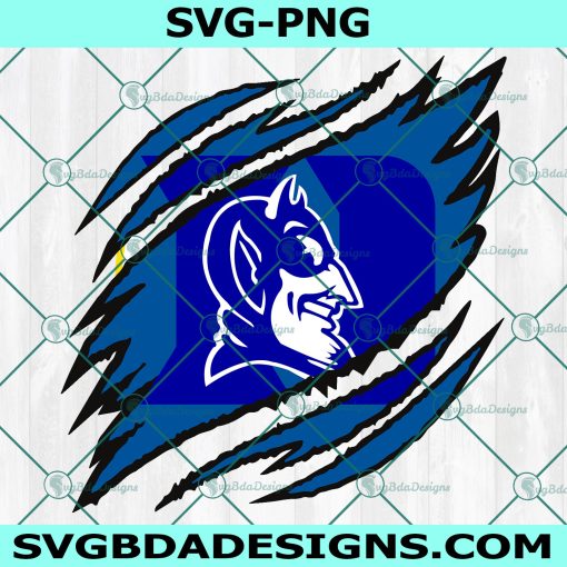 Duke Blue Devils Ripped Claw SVG, NCAA Mascot University College Svg, NCAA Ripped Claw Svg, NCAA Logo SVG, Duke Blue Devils Svg