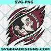 Florida State Seminoles Ripped Claw SVG, NCAA Mascot University College Svg, NCAA Ripped Claw Svg, NCAA Logo SVG, Florida State Seminoles Svg