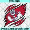 Fresno State Bulldogs Ripped Claw SVG, NCAA Mascot University College Svg, NCAA Ripped Claw Svg, NCAA Logo SVG, Fresno State Bulldogs Svg