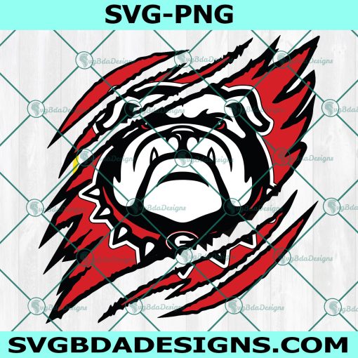 Georgia Bulldogs Ripped Claw SVG, NCAA Mascot University College Svg, NCAA Ripped Claw Svg, NCAA Logo SVG, Georgia Bulldogs Svg