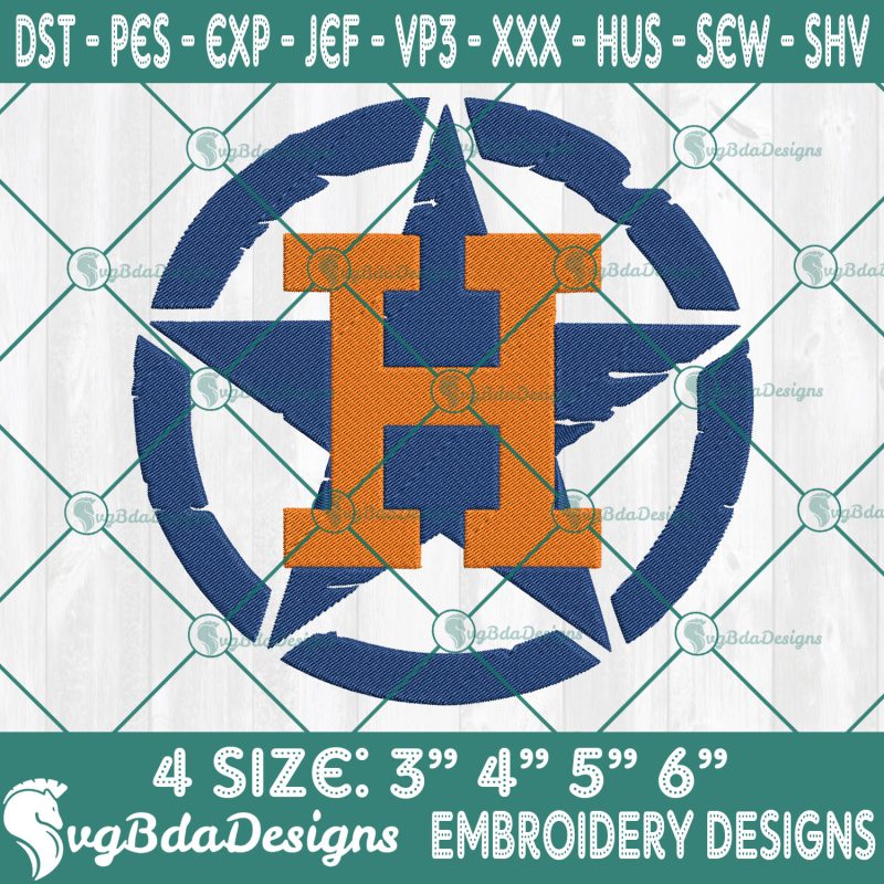 Houston Astros Logo Baseball Embroidery Designs, MLB Logo Embroidered, Astros Baseball Embroidery Designs, MLB Embroidery Designs, MLB Baseball Logo Embroidery