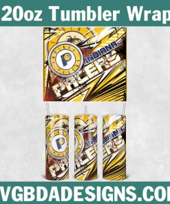 Indiana Pacers Tumbler Template 20oz, Basketball Tumbler Wrap, 20oz NBA Tumbler Template, NBA Tumbler Wrap, Indiana Pacers Basketball Tumbler