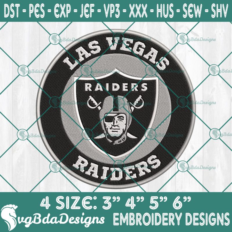 Las Vegas Raiders Logo Embroidery Designs, NFL Team Logo Embroidered, Raiders Football Embroidery Designs, Football Team Embroidered, NFL Logo Embroidery