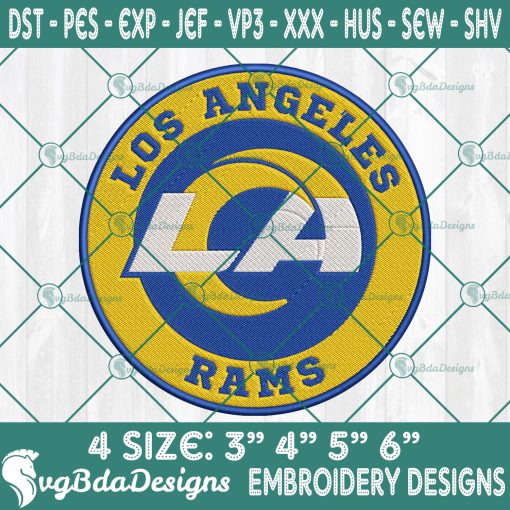 Los Angeles Rams Logo Embroidery Designs, NFL Team Logo Embroidered, Rams Football Embroidery Designs, Football Team Embroidered, NFL Logo Embroidery