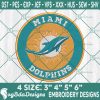 Miami Dolphins Logo Embroidery Designs, NFL Team Logo Embroidered, Dolphins Football Embroidery Designs, Football Team Embroidered, NFL Logo Embroidery