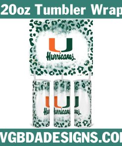 Miami Hurricanes Leopard 20oz Skinny Tumbler Wrap,NCAA Logo University College Tumbler Wrap