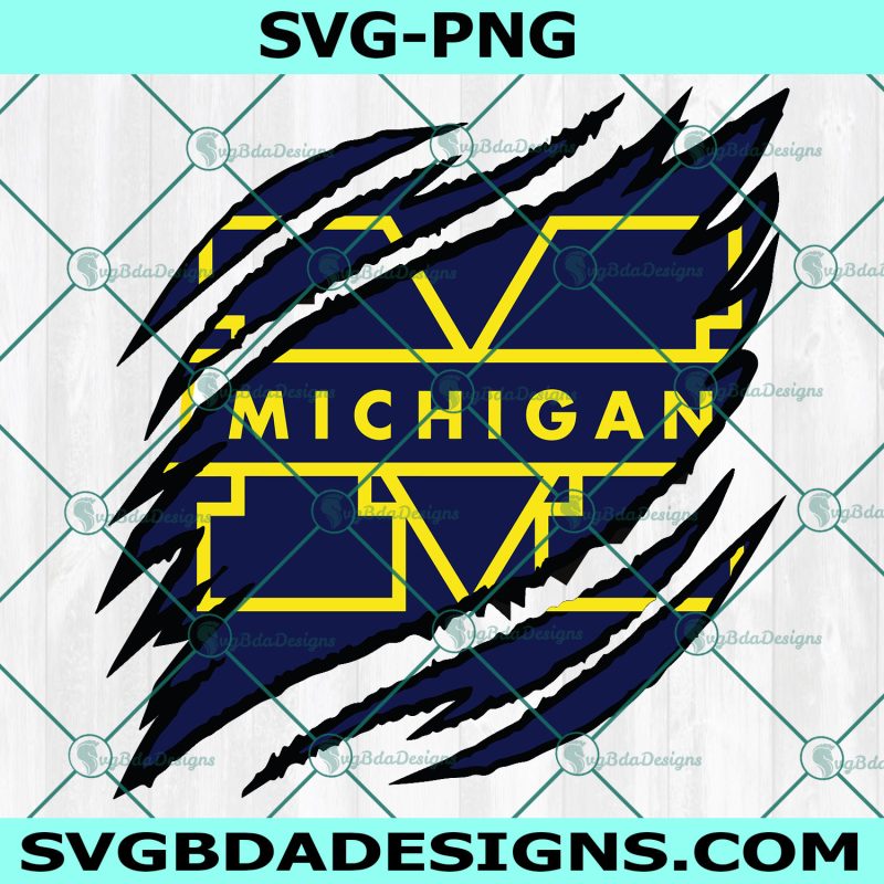 Michigan Wolverines Ripped Claw SVG, NCAA Mascot University College Svg, NCAA Ripped Claw Svg, NCAA Logo SVG, Michigan Wolverines Svg