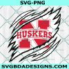 Nebraska Huskers Ripped Claw SVG, NCAA Mascot University College Svg, NCAA Ripped Claw Svg, NCAA Logo SVG, Nebraska Huskers Svg