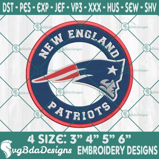 New England Patriots Logo Embroidery Designs, NFL Team Logo Embroidered, Patriots Football Embroidery Designs, Football Team Embroidered, NFL Logo Embroidery