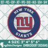 New York Giants Logo Embroidery Designs, NFL Team Logo Embroidered, Giants Football Embroidery Designs, Football Team Embroidered, NFL Logo Embroidery