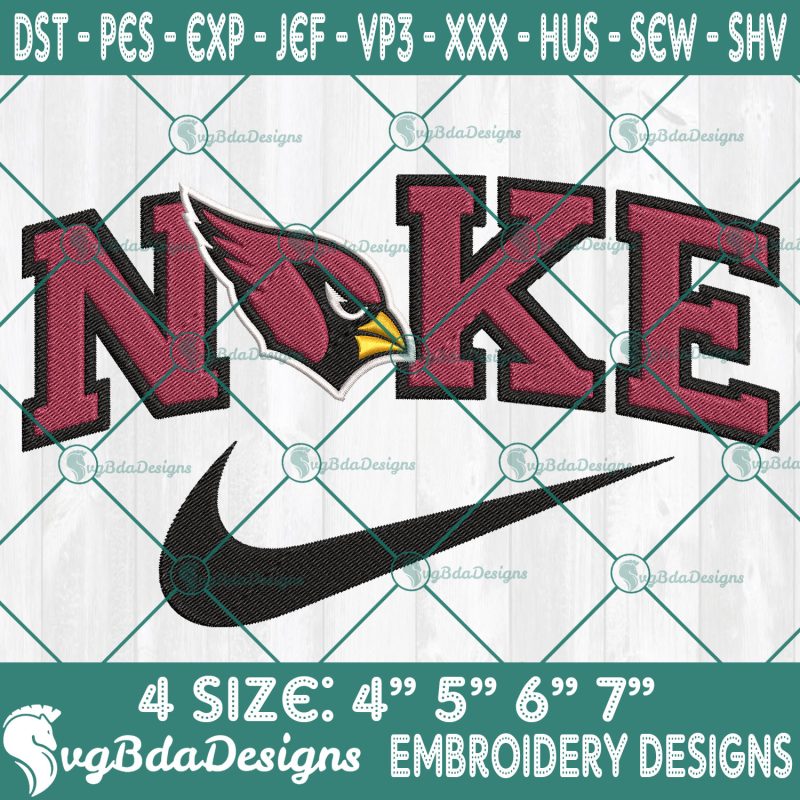 Nike Arizona Cardinals Embroidery Designs, Arizona Cardinals Football Embroidery, NFL with Nike Embroidered, Football Team Embroidered, NFL Logo Embroidery