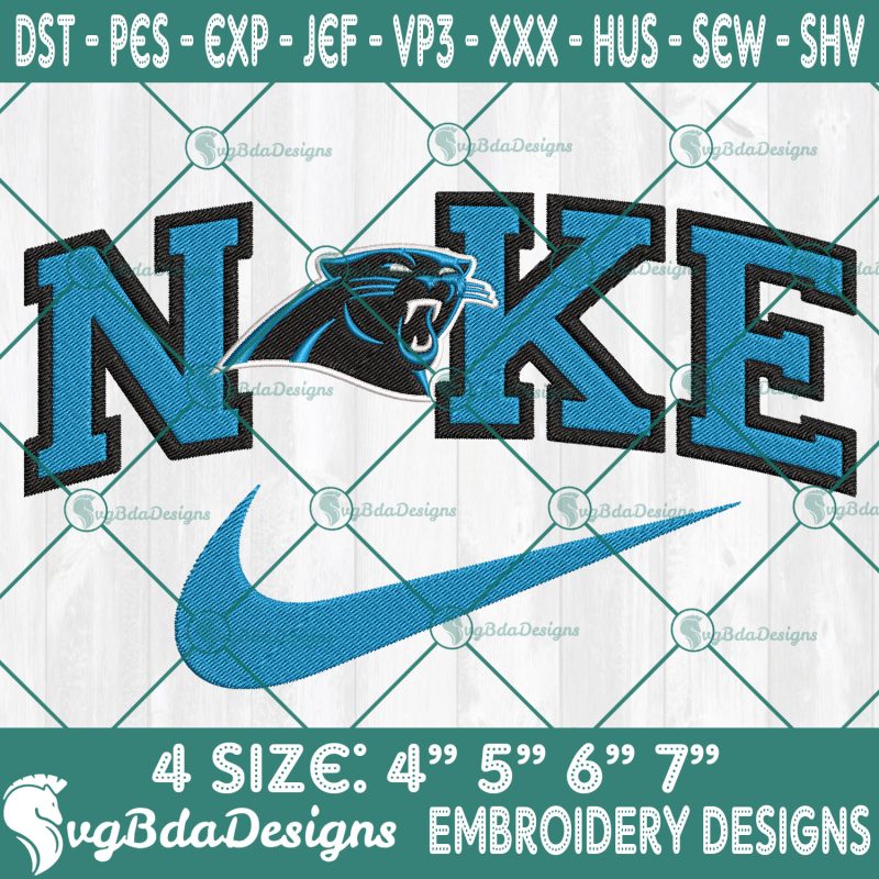 Nike Carolina Panthers Embroidery Designs, Carolina Panthers Football Embroidery, NFL with Nike Embroidered, Football Team Embroidered, NFL Logo Embroidery
