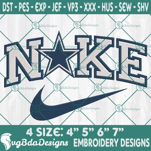 Nike Dallas Cowboys Embroidery Designs, Dallas Cowboys Football Embroidery, NFL with Nike Embroidered, Football Team Embroidered, NFL Logo Embroidery