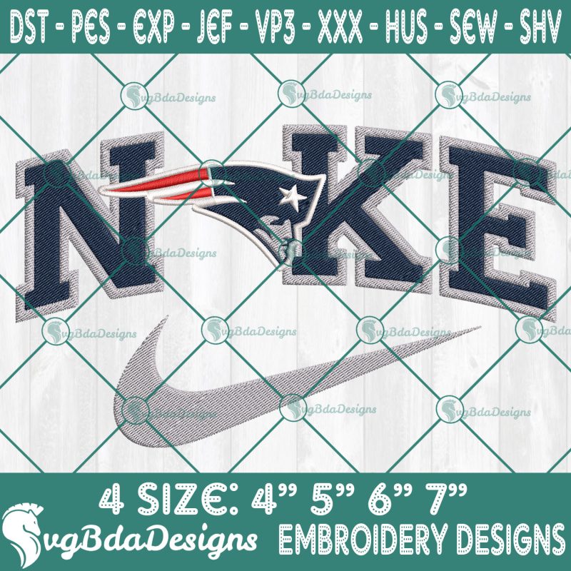 Nike New England Patriots Embroidery Designs, New England Patriots Football Embroidery, NFL with Nike Embroidered, Football Team Embroidered, NFL Logo Embroidery