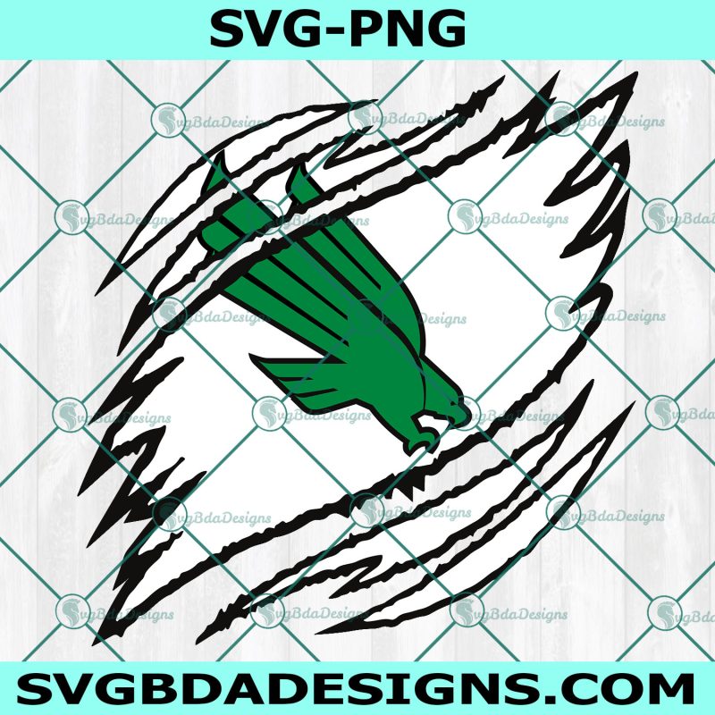 North Texas Mean Green Ripped Claw SVG, NCAA Mascot University College Svg, NCAA Ripped Claw Svg, NCAA Logo SVG, North Texas Mean Green Svg