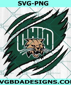 Ohio Bobcats Ripped Claw SVG, NCAA Mascot University College Svg