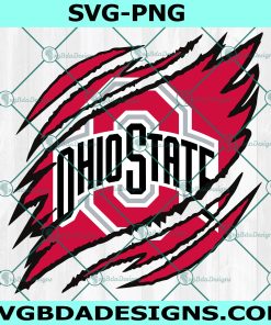 Ohio State Buckeyes Ripped Claw SVG, NCAA Mascot University College Svg