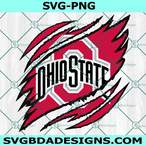 Ohio State Buckeyes Ripped Claw SVG, NCAA Mascot University College Svg, NCAA Ripped Claw Svg, NCAA Logo SVG, Ohio State Buckeyes Svg