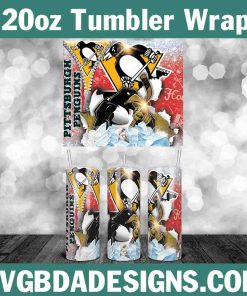 Pittsburgh Penguins Tumbler Template 20oz, 20oz NHL Tumbler Wrap, NHL Hockey Template Wrap, Pittsburgh Penguins Hockey Tumbler