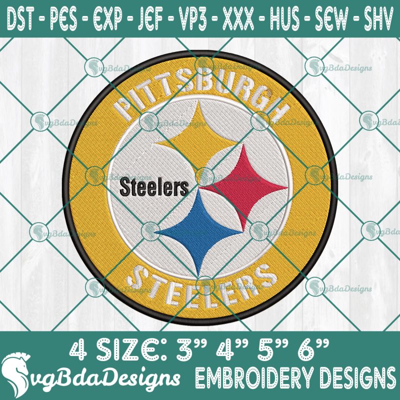 Pittsburgh Steelers Logo Embroidery Designs, NFL Team Logo Embroidered, Steelers Football Embroidery Designs, Football Team Embroidered, NFL Logo Embroidery