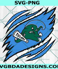 Tulane Green Wave Ripped Claw SVG, NCAA Mascot University College Svg